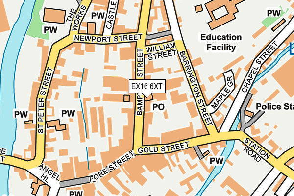 EX16 6XT map - OS OpenMap – Local (Ordnance Survey) EX16 6XT map - OS OpenMap – Local (Ordnance Survey)