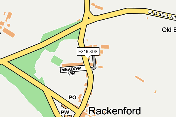 EX16 8DS map - OS OpenMap – Local (Ordnance Survey) EX16 8DS map - OS OpenMap – Local (Ordnance Survey)