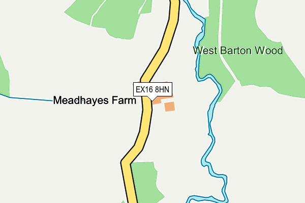 EX16 8HN map - OS OpenMap – Local (Ordnance Survey) EX16 8HN map - OS OpenMap – Local (Ordnance Survey)