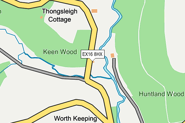 EX16 8HX map - OS OpenMap – Local (Ordnance Survey) EX16 8HX map - OS OpenMap – Local (Ordnance Survey)