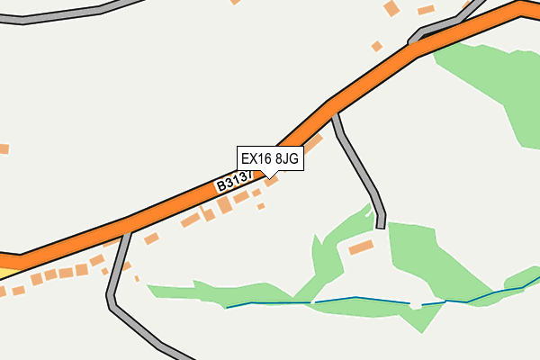 EX16 8JG map - OS OpenMap – Local (Ordnance Survey) EX16 8JG map - OS OpenMap – Local (Ordnance Survey)