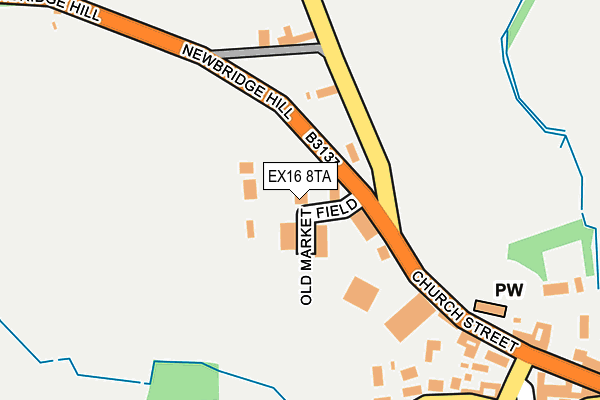 EX16 8TA map - OS OpenMap – Local (Ordnance Survey) EX16 8TA map - OS OpenMap – Local (Ordnance Survey)