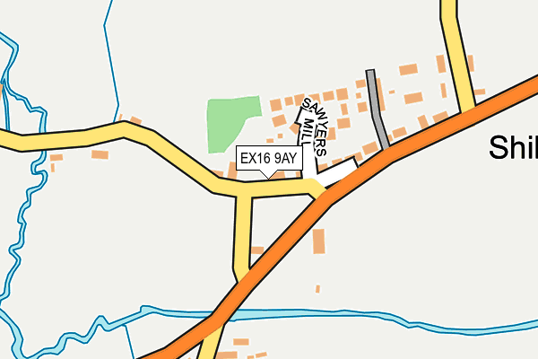 EX16 9AY map - OS OpenMap – Local (Ordnance Survey) EX16 9AY map - OS OpenMap – Local (Ordnance Survey)