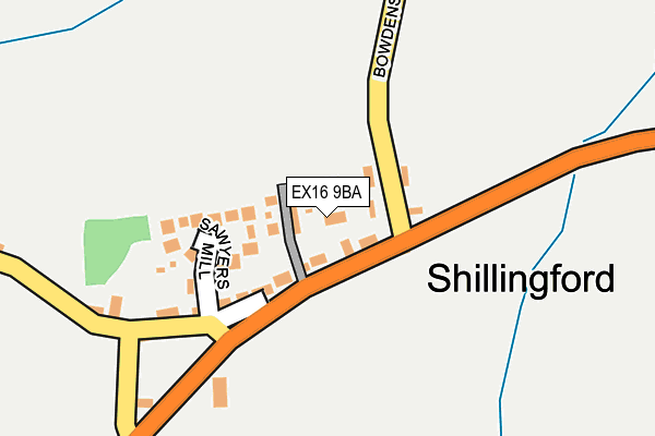 EX16 9BA map - OS OpenMap – Local (Ordnance Survey) EX16 9BA map - OS OpenMap – Local (Ordnance Survey)