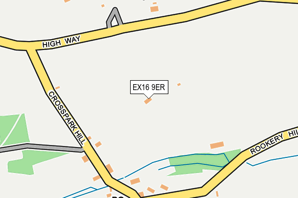EX16 9ER map - OS OpenMap – Local (Ordnance Survey) EX16 9ER map - OS OpenMap – Local (Ordnance Survey)