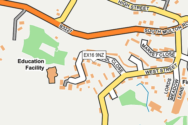 EX16 9NZ map - OS OpenMap – Local (Ordnance Survey) EX16 9NZ map - OS OpenMap – Local (Ordnance Survey)