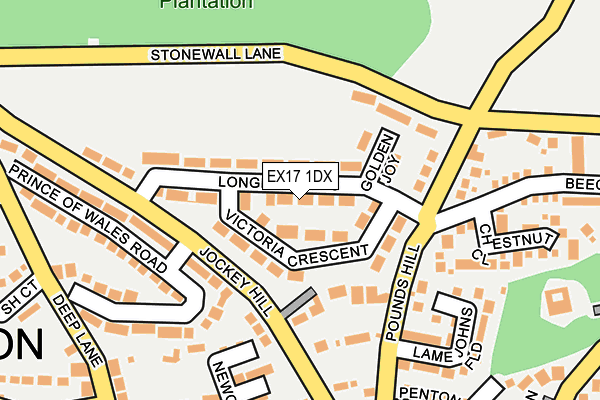 EX17 1DX map - OS OpenMap – Local (Ordnance Survey) EX17 1DX map - OS OpenMap – Local (Ordnance Survey)