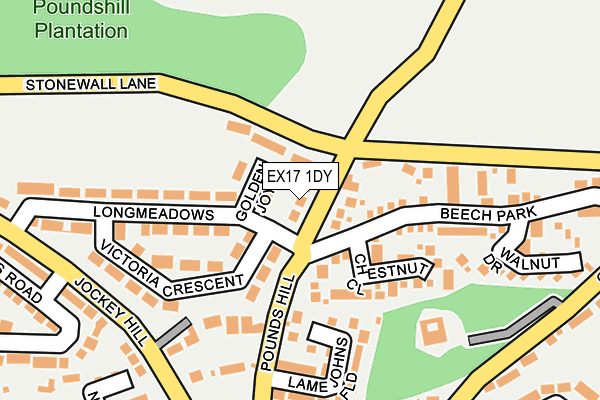 EX17 1DY map - OS OpenMap – Local (Ordnance Survey) EX17 1DY map - OS OpenMap – Local (Ordnance Survey)