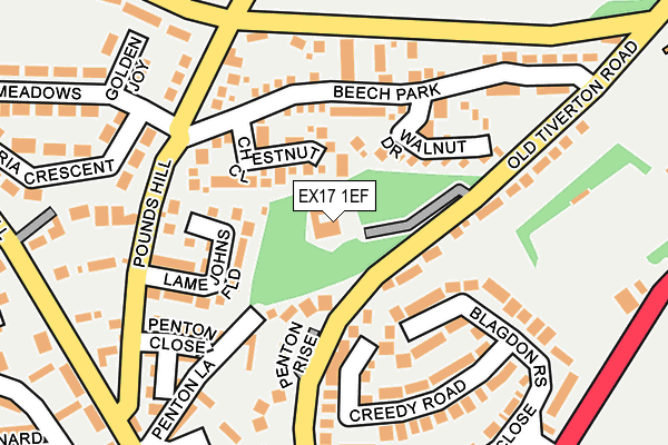 EX17 1EF map - OS OpenMap – Local (Ordnance Survey) EX17 1EF map - OS OpenMap – Local (Ordnance Survey)