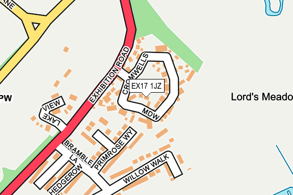 EX17 1JZ map - OS OpenMap – Local (Ordnance Survey) EX17 1JZ map - OS OpenMap – Local (Ordnance Survey)