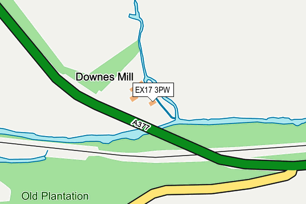 EX17 3PW map - OS OpenMap – Local (Ordnance Survey) EX17 3PW map - OS OpenMap – Local (Ordnance Survey)