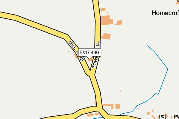 EX17 4BG map - OS OpenMap – Local (Ordnance Survey) EX17 4BG map - OS OpenMap – Local (Ordnance Survey)
