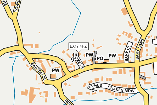 EX17 4HZ map - OS OpenMap – Local (Ordnance Survey) EX17 4HZ map - OS OpenMap – Local (Ordnance Survey)