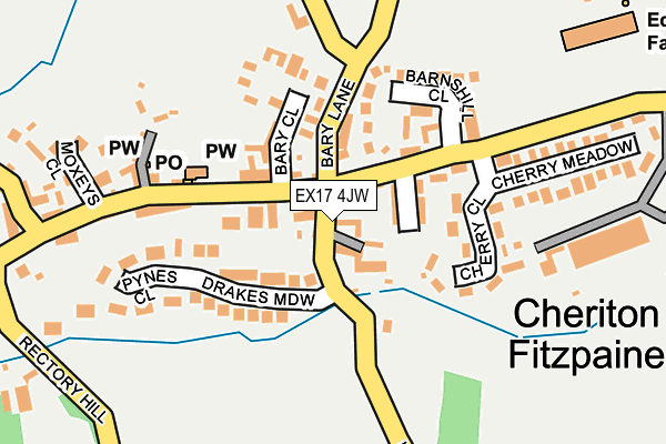 EX17 4JW map - OS OpenMap – Local (Ordnance Survey) EX17 4JW map - OS OpenMap – Local (Ordnance Survey)