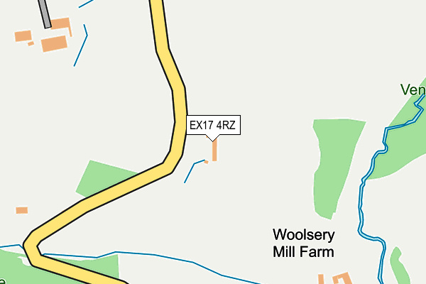 EX17 4RZ map - OS OpenMap – Local (Ordnance Survey) EX17 4RZ map - OS OpenMap – Local (Ordnance Survey)