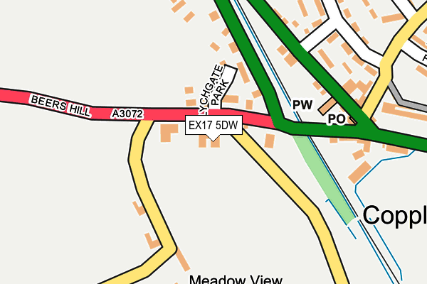 EX17 5DW map - OS OpenMap – Local (Ordnance Survey) EX17 5DW map - OS OpenMap – Local (Ordnance Survey)