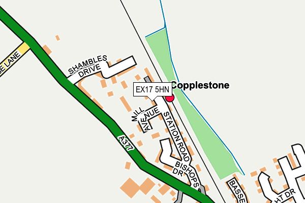 EX17 5HN map - OS OpenMap – Local (Ordnance Survey) EX17 5HN map - OS OpenMap – Local (Ordnance Survey)