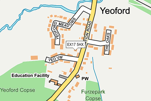 EX17 5HX map - OS OpenMap – Local (Ordnance Survey) EX17 5HX map - OS OpenMap – Local (Ordnance Survey)