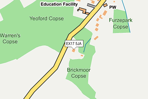 EX17 5JA map - OS OpenMap – Local (Ordnance Survey) EX17 5JA map - OS OpenMap – Local (Ordnance Survey)