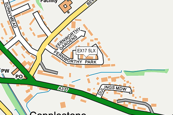 EX17 5LX map - OS OpenMap – Local (Ordnance Survey) EX17 5LX map - OS OpenMap – Local (Ordnance Survey)