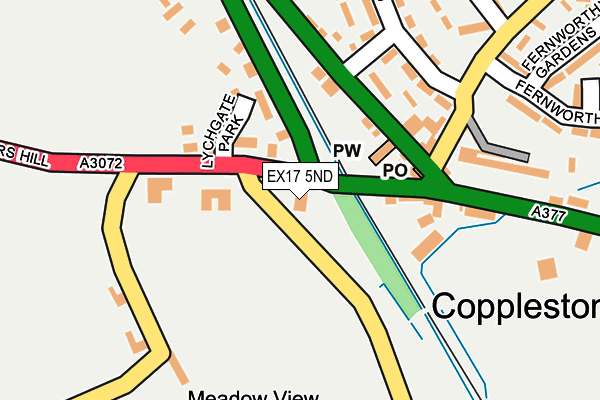 EX17 5ND map - OS OpenMap – Local (Ordnance Survey) EX17 5ND map - OS OpenMap – Local (Ordnance Survey)