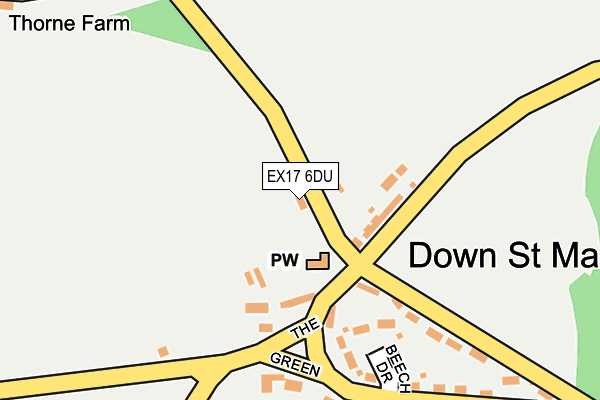 EX17 6DU map - OS OpenMap – Local (Ordnance Survey)