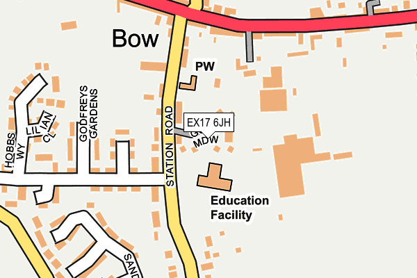 EX17 6JH map - OS OpenMap – Local (Ordnance Survey)