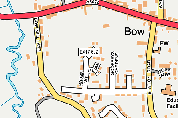 EX17 6JZ map - OS OpenMap – Local (Ordnance Survey) EX17 6JZ map - OS OpenMap – Local (Ordnance Survey)