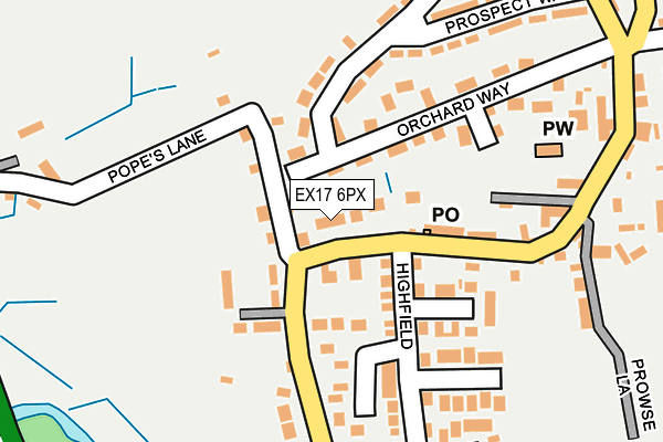 EX17 6PX map - OS OpenMap – Local (Ordnance Survey) EX17 6PX map - OS OpenMap – Local (Ordnance Survey)