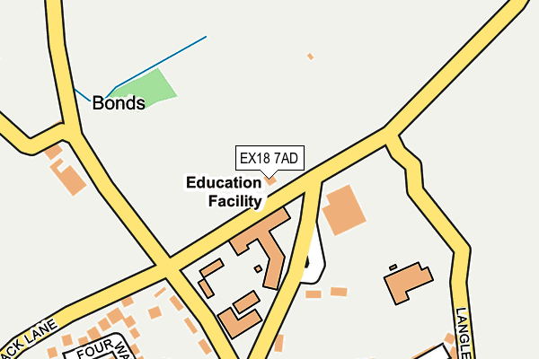 EX18 7AD map - OS OpenMap – Local (Ordnance Survey) EX18 7AD map - OS OpenMap – Local (Ordnance Survey)