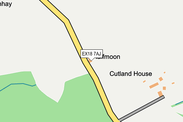 EX18 7AJ map - OS OpenMap – Local (Ordnance Survey) EX18 7AJ map - OS OpenMap – Local (Ordnance Survey)