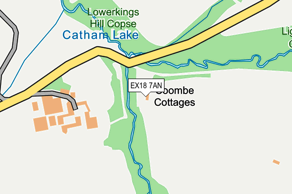 EX18 7AN map - OS OpenMap – Local (Ordnance Survey) EX18 7AN map - OS OpenMap – Local (Ordnance Survey)