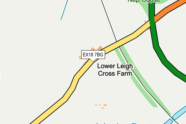 EX18 7BG map - OS OpenMap – Local (Ordnance Survey) EX18 7BG map - OS OpenMap – Local (Ordnance Survey)
