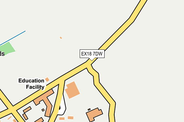 EX18 7DW map - OS OpenMap – Local (Ordnance Survey) EX18 7DW map - OS OpenMap – Local (Ordnance Survey)