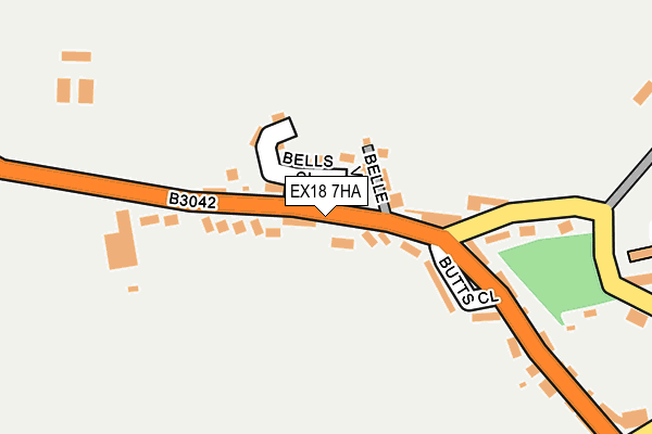 EX18 7HA map - OS OpenMap – Local (Ordnance Survey) EX18 7HA map - OS OpenMap – Local (Ordnance Survey)