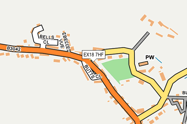 EX18 7HF map - OS OpenMap – Local (Ordnance Survey) EX18 7HF map - OS OpenMap – Local (Ordnance Survey)