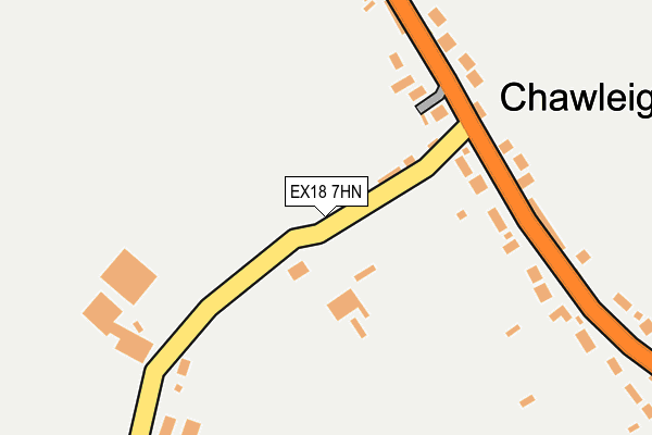 EX18 7HN map - OS OpenMap – Local (Ordnance Survey) EX18 7HN map - OS OpenMap – Local (Ordnance Survey)