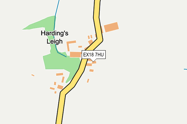 EX18 7HU map - OS OpenMap – Local (Ordnance Survey) EX18 7HU map - OS OpenMap – Local (Ordnance Survey)
