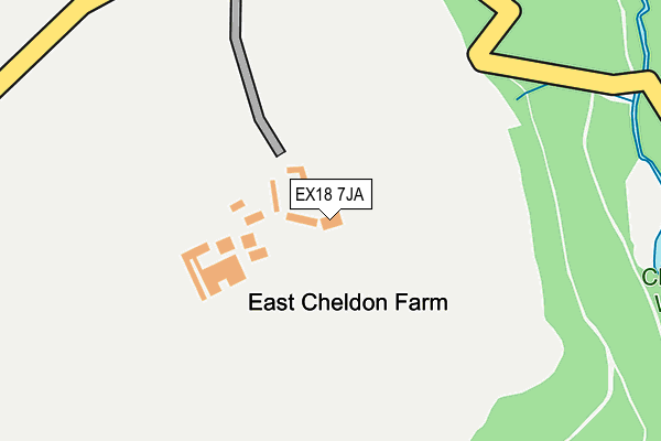 EX18 7JA map - OS OpenMap – Local (Ordnance Survey) EX18 7JA map - OS OpenMap – Local (Ordnance Survey)