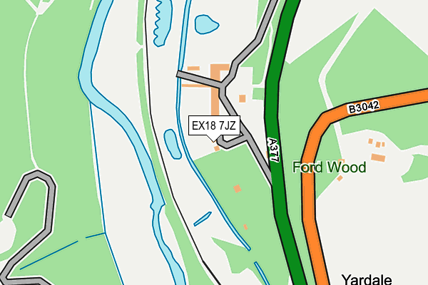 EX18 7JZ map - OS OpenMap – Local (Ordnance Survey) EX18 7JZ map - OS OpenMap – Local (Ordnance Survey)