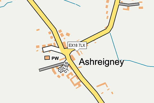 EX18 7LX map - OS OpenMap – Local (Ordnance Survey) EX18 7LX map - OS OpenMap – Local (Ordnance Survey)