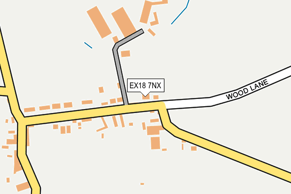 EX18 7NX map - OS OpenMap – Local (Ordnance Survey) EX18 7NX map - OS OpenMap – Local (Ordnance Survey)