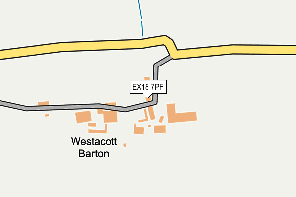EX18 7PF map - OS OpenMap – Local (Ordnance Survey) EX18 7PF map - OS OpenMap – Local (Ordnance Survey)