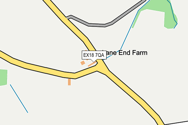 EX18 7QA map - OS OpenMap – Local (Ordnance Survey) EX18 7QA map - OS OpenMap – Local (Ordnance Survey)