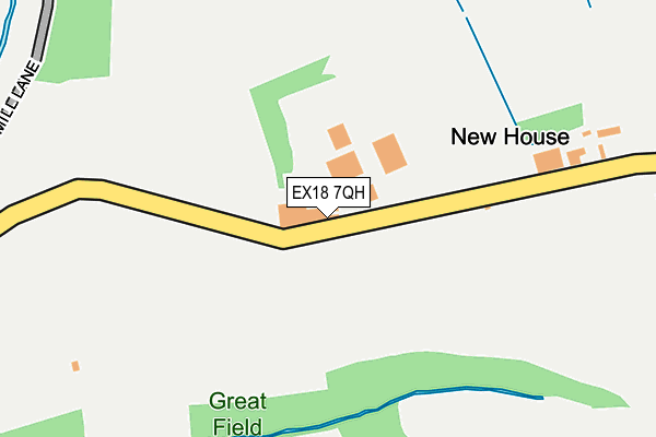 EX18 7QH map - OS OpenMap – Local (Ordnance Survey) EX18 7QH map - OS OpenMap – Local (Ordnance Survey)