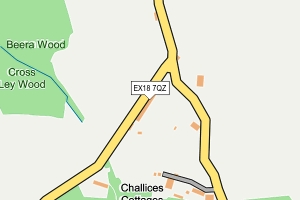 EX18 7QZ map - OS OpenMap – Local (Ordnance Survey) EX18 7QZ map - OS OpenMap – Local (Ordnance Survey)