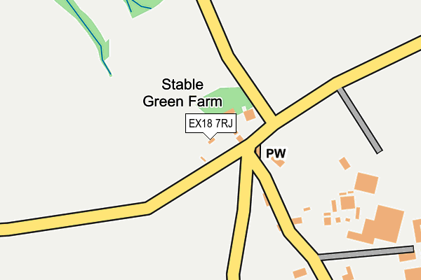 EX18 7RJ map - OS OpenMap – Local (Ordnance Survey) EX18 7RJ map - OS OpenMap – Local (Ordnance Survey)