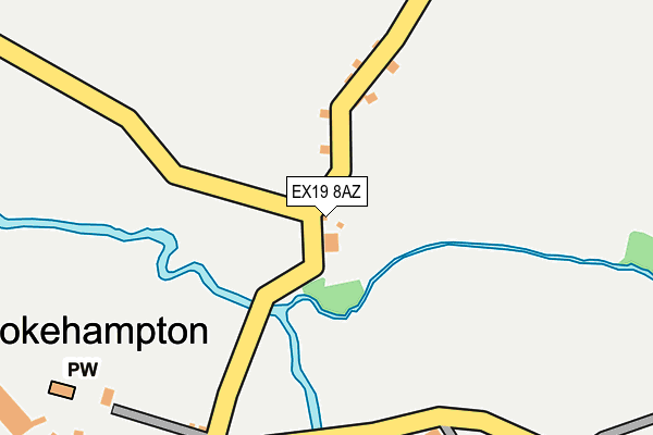 EX19 8AZ map - OS OpenMap – Local (Ordnance Survey) EX19 8AZ map - OS OpenMap – Local (Ordnance Survey)