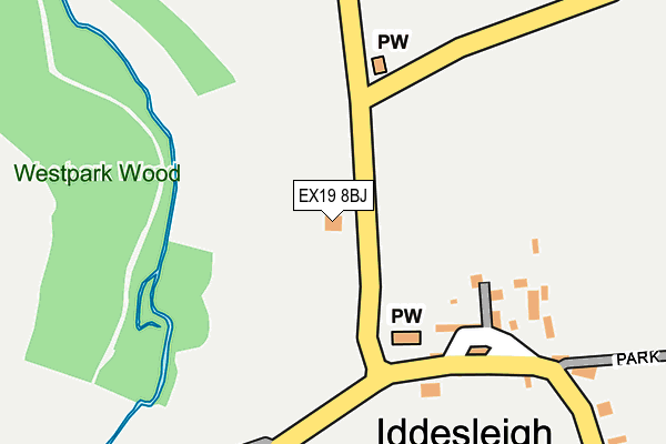 EX19 8BJ map - OS OpenMap – Local (Ordnance Survey) EX19 8BJ map - OS OpenMap – Local (Ordnance Survey)