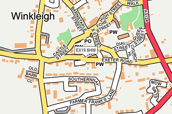 EX19 8HW map - OS OpenMap – Local (Ordnance Survey) EX19 8HW map - OS OpenMap – Local (Ordnance Survey)
